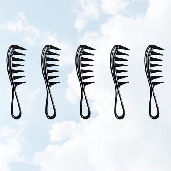 RENACLIPY Anti-Static Fish Tooth Comb Black for All Hair Types Styling 5Pcs