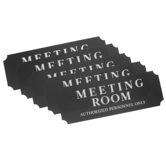 RENACLIPY 5Pcs Black Meeting Room Sign Sticker Self Adhesive Office Conference Door Label