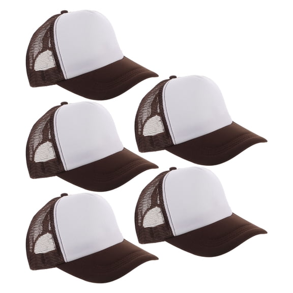 RENACLIPY 5-Pack Breathable Mesh Baseball Caps with Adjustable Strap, Sublimation Blank Hats for Men and Women Adults