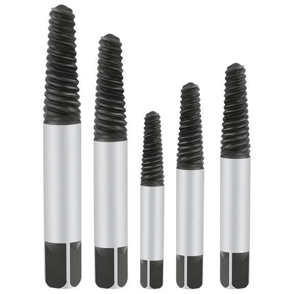 RENACLIPY 5Pcs Broken Bolt Extractor Kit Carbon Steel Small Compact Screw Remover for Home and Garage