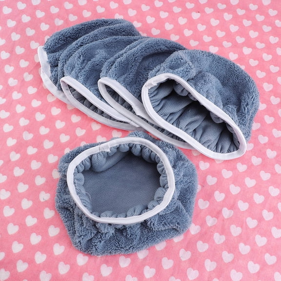 RENACLIPY 5Pcs Fleece Bonnet Grey with Water Absorption for Car Wax Use