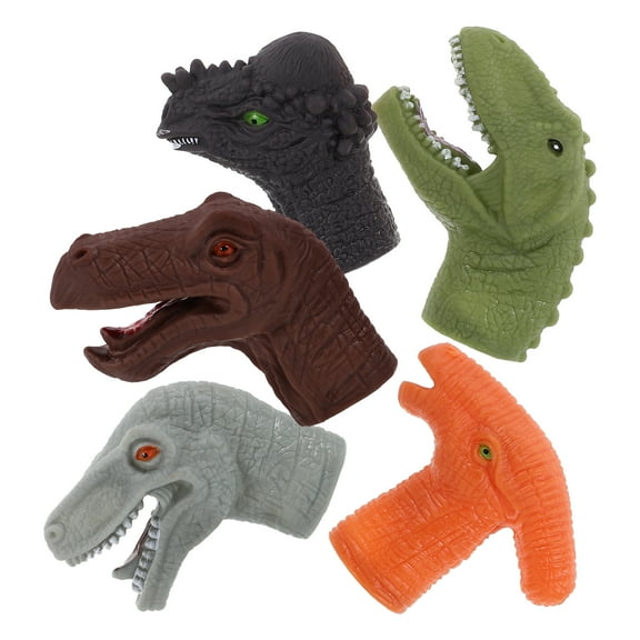 RENACLIPY 5-Pack Assorted Color Dinosaur Finger Puppets Flexible Hand Puppets for Kids Storytelling and Swimming Fun