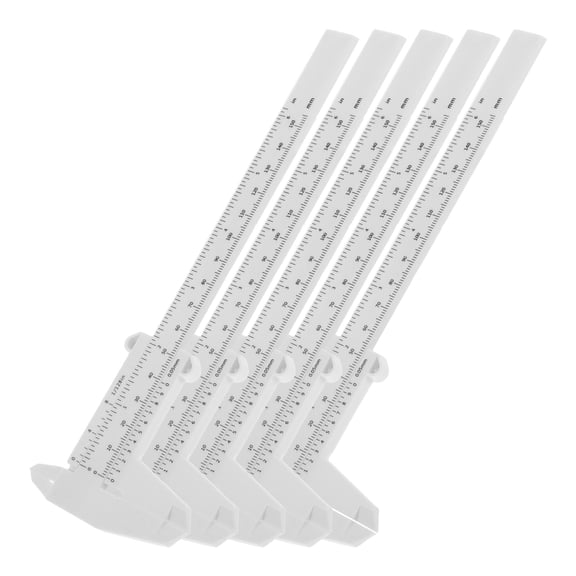 RENACLIPY 5-Piece Portable Plastic Caliper Measuring Tool, Lightweight Ruler for , Crafts, School