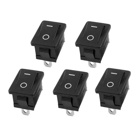 RENACLIPY 5Pcs Black Boat Rocker Switch Push Button Toggle on Off for LED p