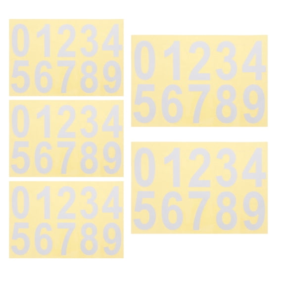 RENACLIPY 5Pcs Self Adhesive Reflective House Number Stickers Silver Waterproof for Mailbox Post
