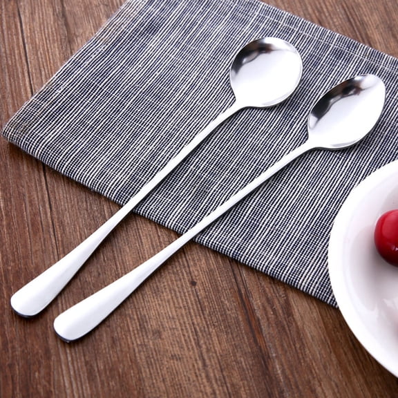 RENACLIPY Modern Stainless Steel Spoons Set, Smooth Design for Tea, Coffee, and Dessert, 5 Pieces