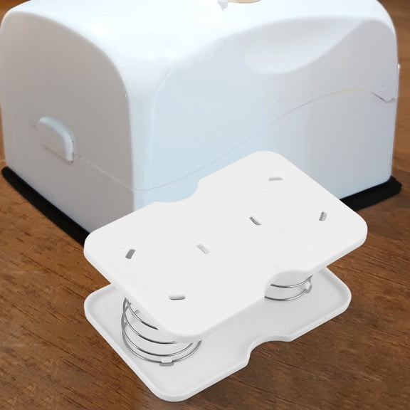 RENACLIPY 5-Pack White Tissue Box Holder with Spring Loaded Elastic Tray for Desktop and Office Use