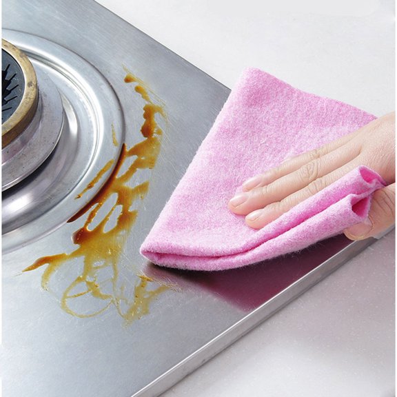 RENACLIPY 5Pcs Violet Dish Cloths Thickened Kitchen Towels for Efficient Liquid Absorption and Scouring