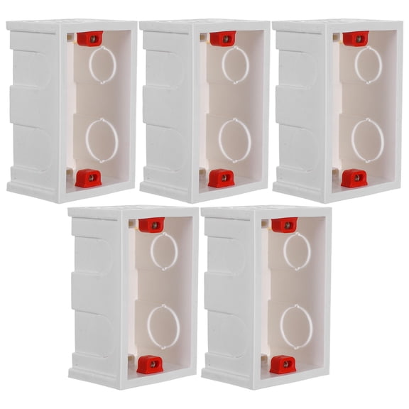 RENACLIPY 5Pcs White Plastic Flush Mount Wiring Junction Box with Waterproof Seal for Kitchen and Bathroom Installation