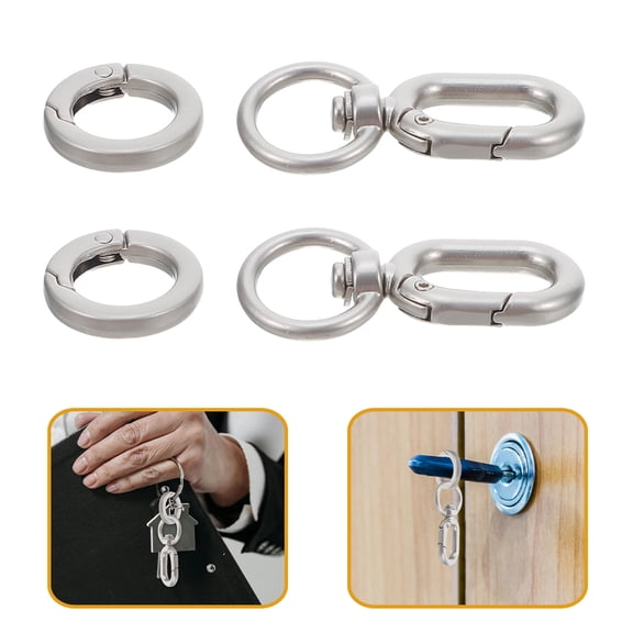 RENACLIPY 5 Sets Double Opening Swivel Clasp Hooks Zinc Alloy Hardware for Home Crafting and Jewelry Making Projects