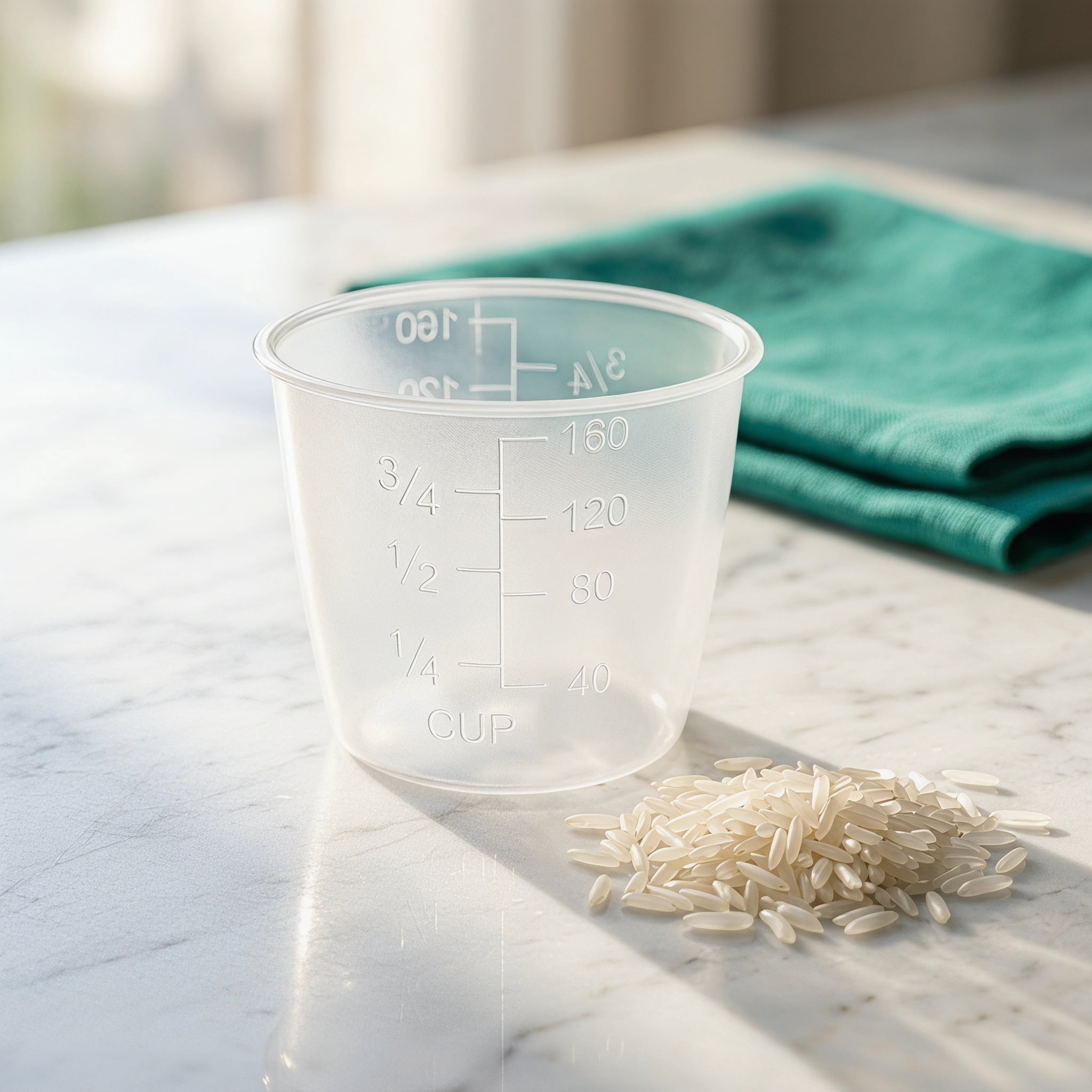 RENACLIPY Clear Rice Measuring Cup Set with 5 Precise Cups for Cooking ...