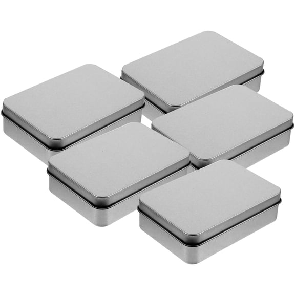 RENACLIPY 5-Pack Small Metal Tin Boxes with Lids for Wedding, Party, and Event Decorations