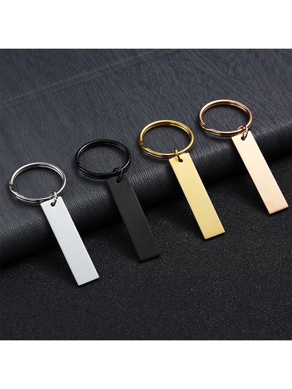 5-Pack Golden Stainless Steel Key Blanks for Engraving, Replacement Keys for Home and Office Use