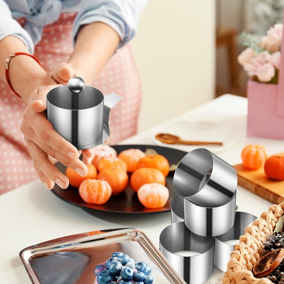 RENACLIPY Stainless Steel Round Cake Mold, , Design, Bakeware for Home Baking, 1 Set