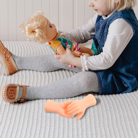 RENACLIPY Beige Plastic Doll Hand Replacement Parts, 6 Pairs Craft Accessories for Doll Making and Repair