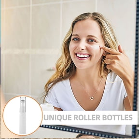 RENACLIPY 6Pcs Roller Bottles for Essential Oils White Refillable Travel Bottles with Massage Ball