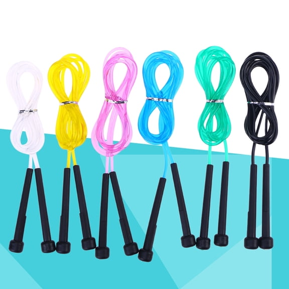 RENACLIPY 6 Pcs Speed Jump Rope Set with Assorted Colors for Adult and Student Fitness Training