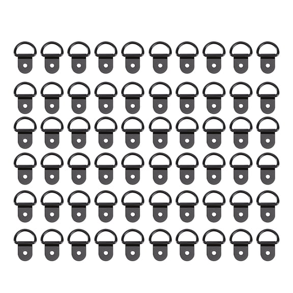 RENACLIPY D-Ring Fasteners Black Small for Picture Frame Accessories 60Pcs