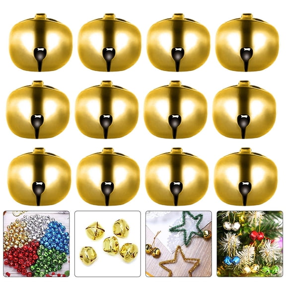 RENACLIPY 60Pcs Golden Portable Craft Bells for Diy Projects and Holiday Decor