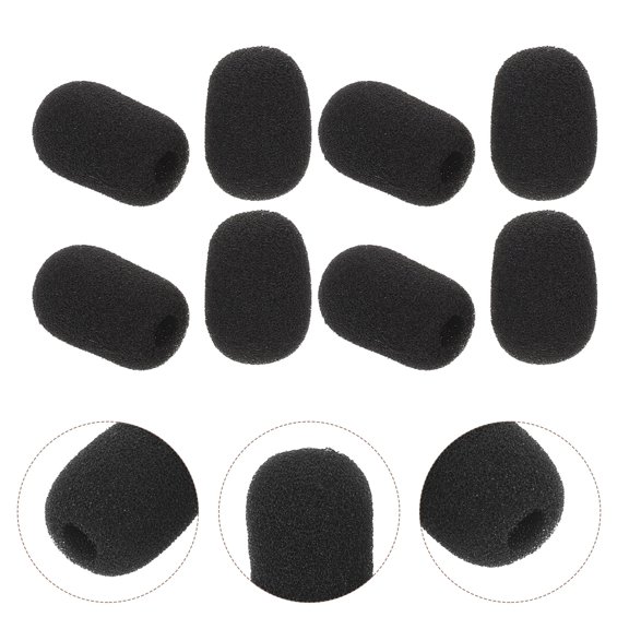 RENACLIPY Microphone Windscreen Foam Caps Black Universal Fit for Clear Audio Quality 60 Pieces
