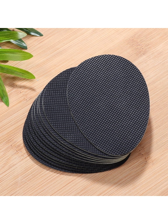 Black Rubber Self-Adhesive Sole Protectors, 6 Pairs Non- Shoe Repair Pads for Boots and Footwear