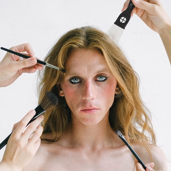 RENACLIPY 6Pcs Afro Twisted Comb Black ABS and Stainless Steel Hair Styling Supplies for Salon Use