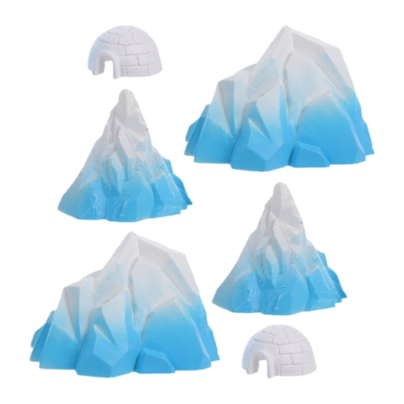 RENACLIPY 6-Pack Realistic Iceberg Sculptures in Mixed Colors for Desktop and Home Office Decoration