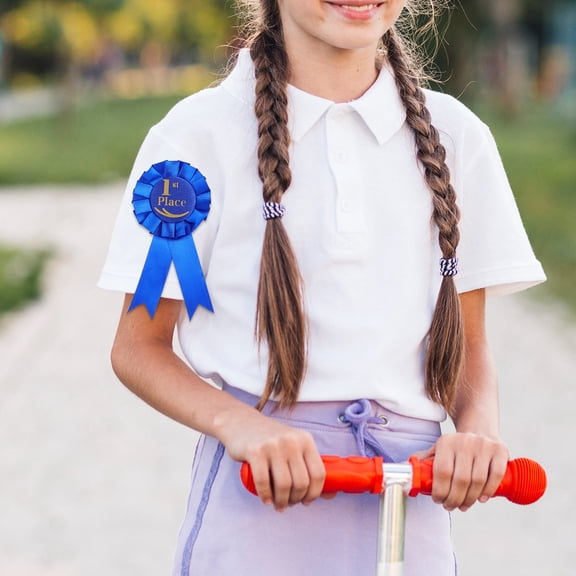 RENACLIPY 6Pcs First Place Ribbons Multi Color Badge Ribbon Set for Award Ceremonies and Prize Recognition