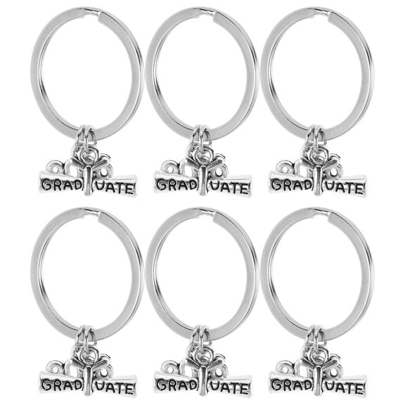 RENACLIPY 6-Pack Alloy Graduate Keychains 2026 Graduation Souvenir Charms for Backpacks, , and Party Favors