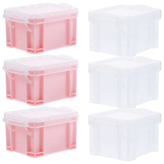 RENACLIPY 6Pcs Jewelry Storage Box Plastic Stackable Containers with Easy Open Lid for Efficient Organization