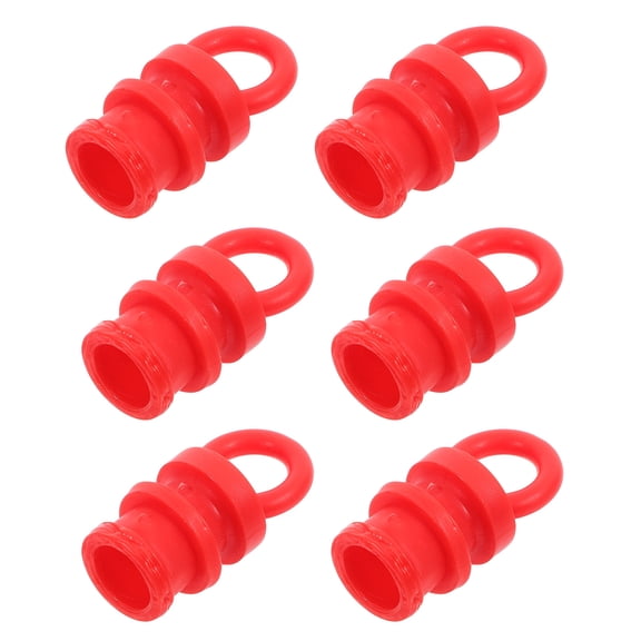 RENACLIPY 6-Pack Red Rubber Post Caps for Fence Rails and Dock Poles, Replacement with Easy Installation