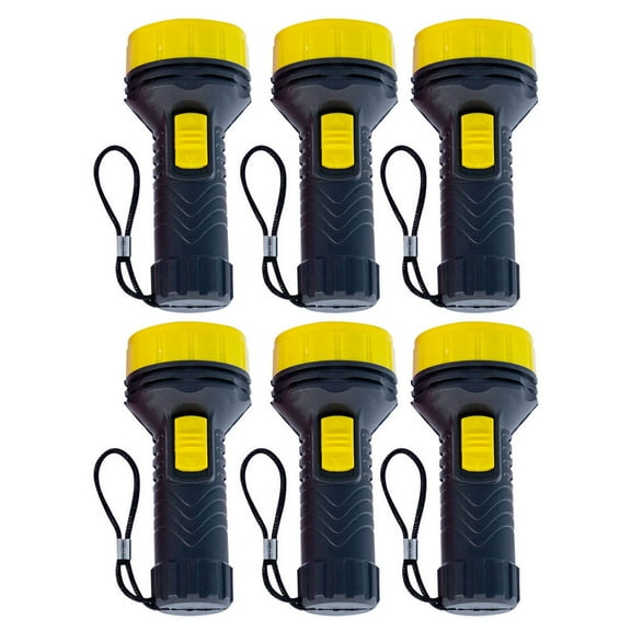 RENACLIPY 6Pcs Small LED Flashlights with Lanyards for Home Use Assorted Color Durable Plastic