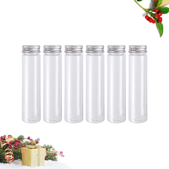 RENACLIPY 6Pcs Transparent Plastic Tubes with Screw Lids Leak Resistant Small Bottles for Liquid Holding