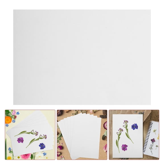 RENACLIPY 6Pcs White Craft Blotter Paper Plant Cotton Flower Press Sheets for DIY Pressing Plant Materials