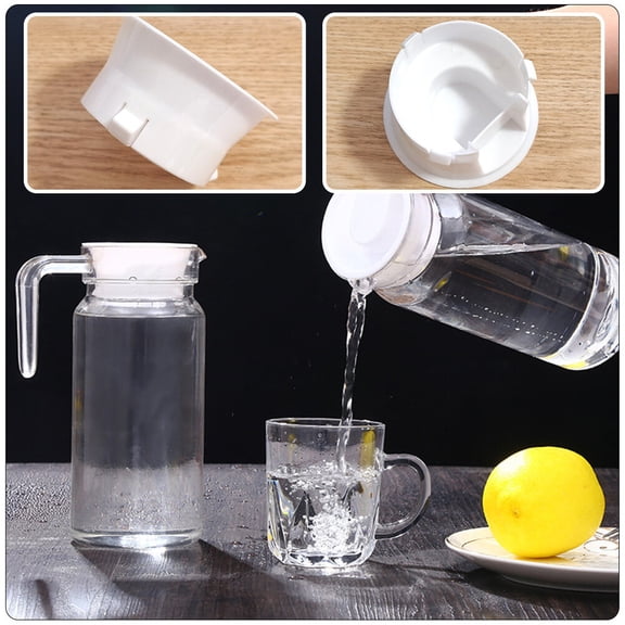 RENACLIPY 6Pcs White Practical Water Jug Lid Compact Multi-Function Pitcher Cover for Home Accessory