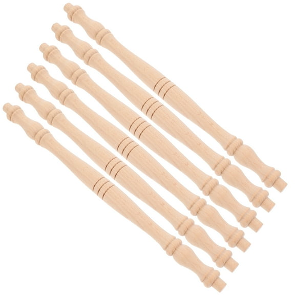 RENACLIPY 6Pcs Wood Spindles for Crafting Versatile Design Home Decor Unpainted Style for Woodworking Projects