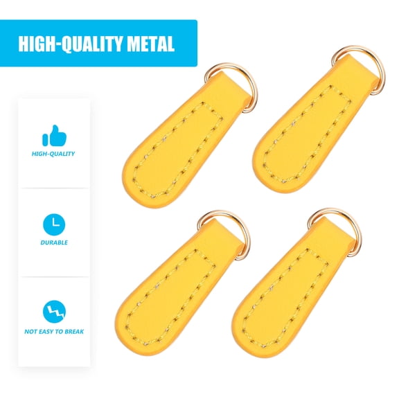 RENACLIPY 6Pcs Zipper Pull Tabs Yellow Durable Replacement for Bags Coats Jackets