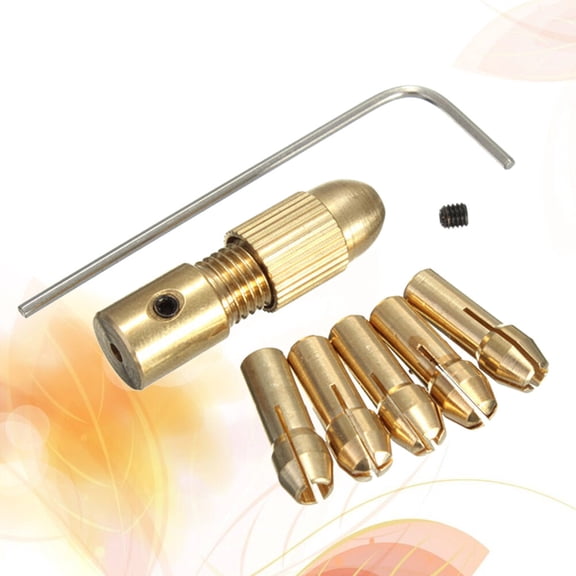 RENACLIPY 6Set Electric Mill Chuck Brass Collet for Precision Woodworking Tools 0.9 x 0.9 x 2.8cm