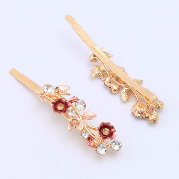 RENACLIPY 6pcs Jeweled Hair Pins Flower Style for Women Hair Accessories