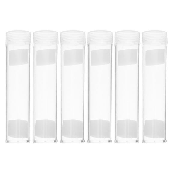 RENACLIPY Clear Plastic Storage Tubes with Airtight Caps, 6-Pack Containers for Collecting and Daily Use