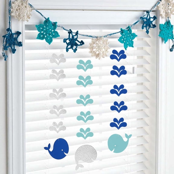 RENACLIPY Assorted Color Glitter Paper Ocean Style Ceiling Decorations for Classroom 6Pcs