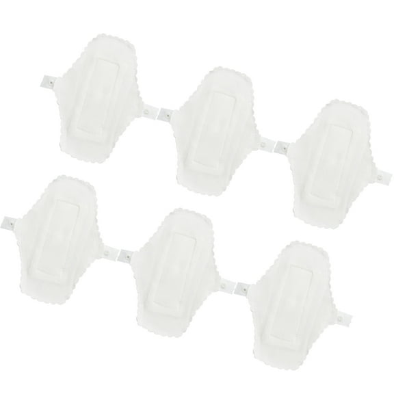 RENACLIPY Washable Reusable Cotton Sanitary Pads Waterproof Cloth Menstrual Towel for Women's White 180mm 6pcs