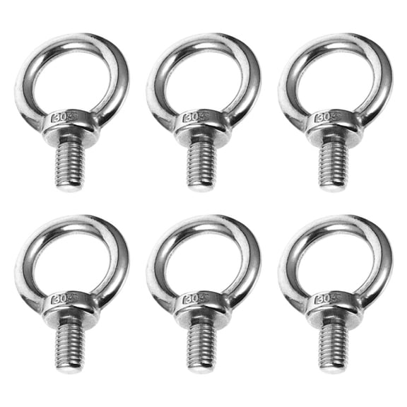 RENACLIPY 6pcs Heavy Duty Stainless Steel Eye Bolt Hooks for Industrial and Home Use, Hardware Accessories