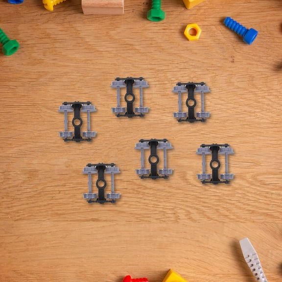 RENACLIPY Model Train Wheels 6 Pieces Black Plastic Smooth Easy Installation Compatible with Model Railroads