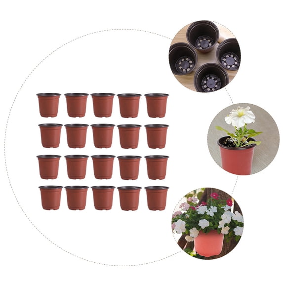 RENACLIPY 70Pcs Elegant PP Flower Pots Multi-Hole Design for Home Gardening and Balcony Plants