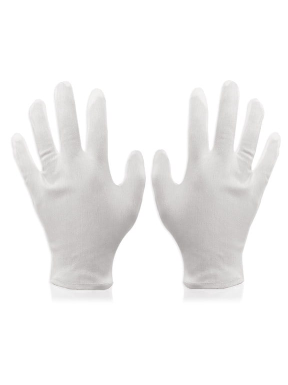 8 Pairs Lightweight White Nylon Gloves for Film Handling, Protective, , Reusable Work Gloves