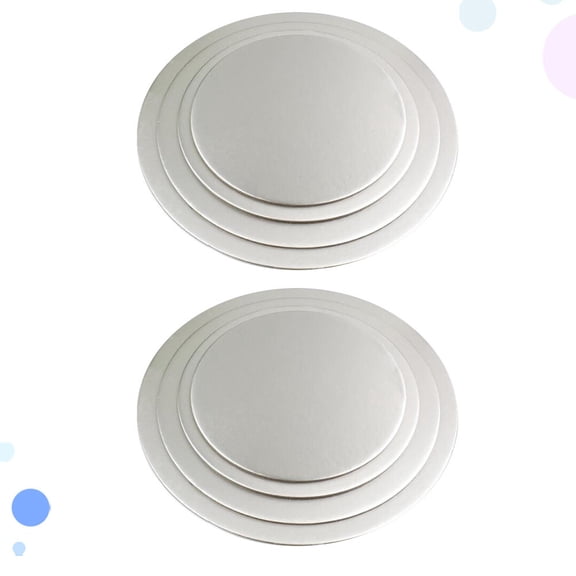 RENACLIPY Round Cake Base Silver Premium Paper 8PCS