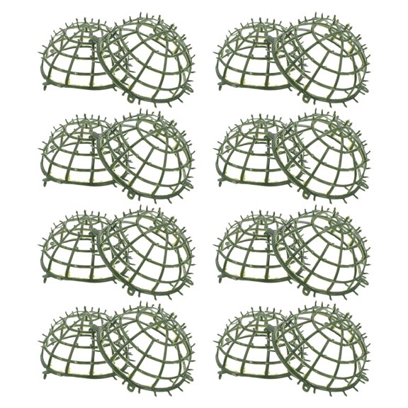 RENACLIPY 8Pcs Artificial Topiary Ball Support Cage Green Plastic Frame for Flower Arrangement