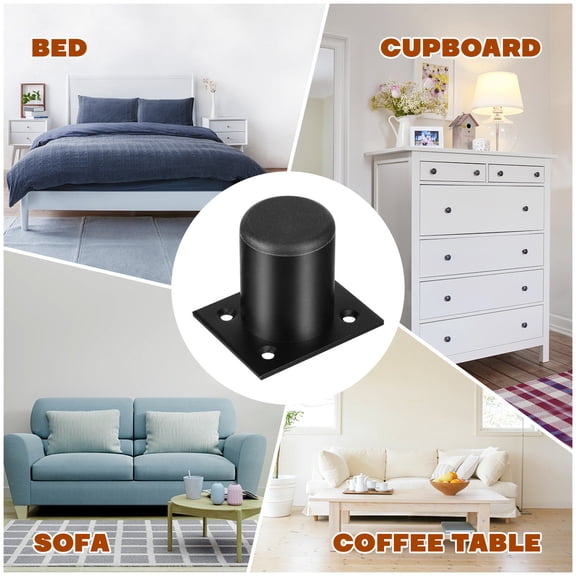 RENACLIPY 8Pcs Adjustable Furniture Leveling Feet Black Aluminum Alloy Cabinet Legs for DIY Furniture