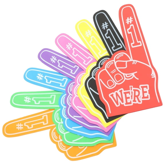 RENACLIPY 8Pcs Vibrant Foam Fingers Cheer Props Foam Hands for Party and Sports Fan Cheer